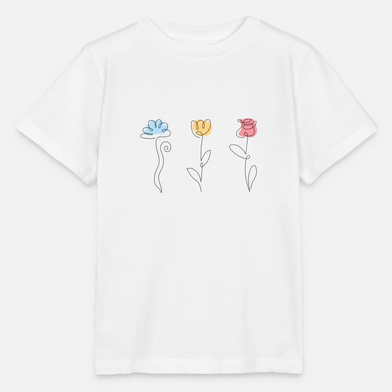 Trois fleurs de couleurs différentes - T-shirt bio MINI CREATOR Stanley/Stella Enfant - blanc