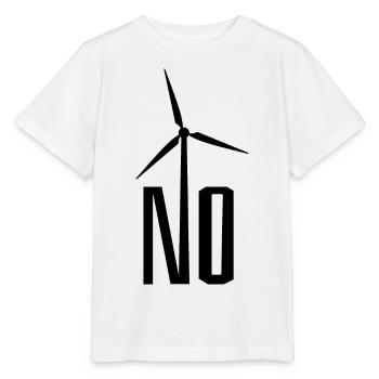 NON! Éolienne non merci - danger pour les oiseaux - T-shirt bio MINI CREATOR Stanley/Stella Enfant - blanc - Devant - Maike (125cm)