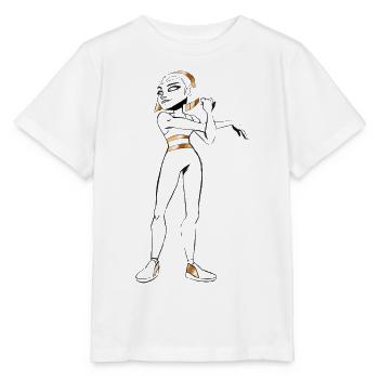 Kamila Skizze Zwei - Stanley/Stella Kinder T-Shirt MINI CREATOR  - Weiß - Vorne - Maike (125cm)