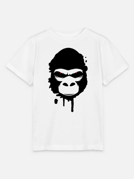 Ein Gorilla Kopf Graffiti - Stanley/Stella Kinder T-Shirt MINI CREATOR - Weiß