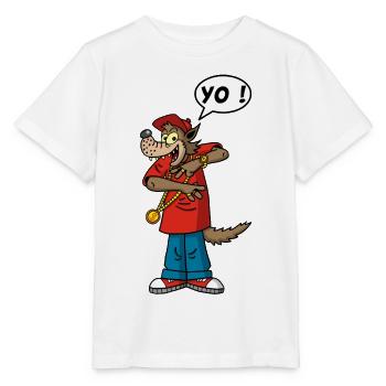 Loup rappeur - T-shirt bio MINI CREATOR Stanley/Stella Enfant - blanc - Devant - Maike (125cm)
