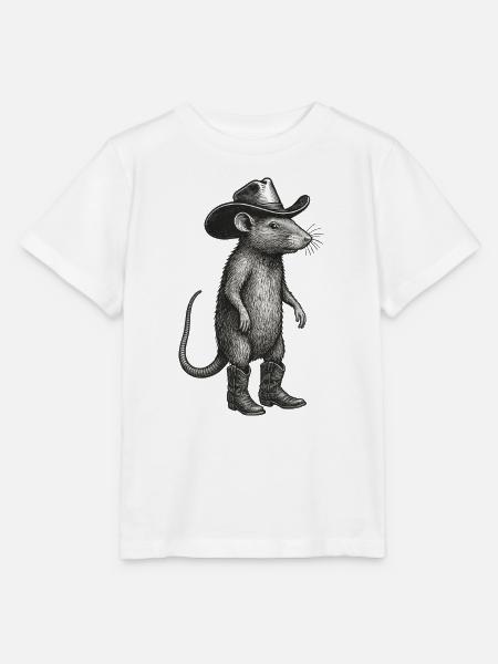 Witzige Maus Cowboy Western Leben Rodeo Kult - Stanley/Stella Kinder T-Shirt MINI CREATOR - Weiß
