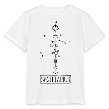 Sagittaire - Zodiaque Sagittaire - noir - T-shirt bio MINI CREATOR Stanley/Stella Enfant - blanc - Devant - Maike (125cm)