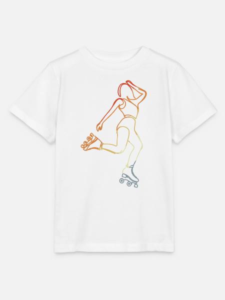 Rollschuhläuferin Skizze - Stanley/Stella Kinder T-Shirt MINI CREATOR - Weiß