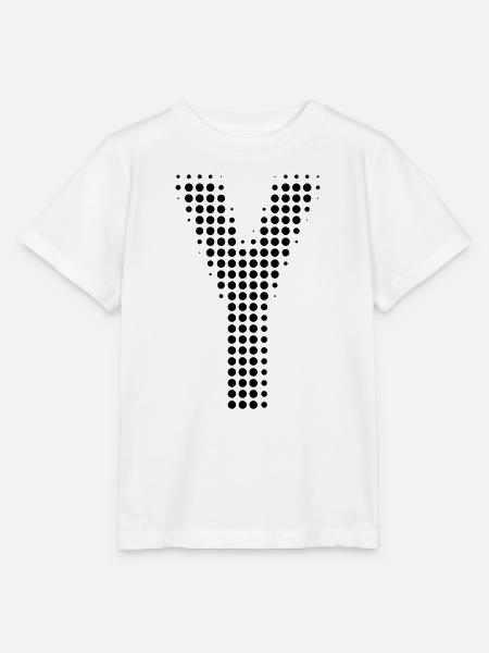 Buchstabe Y – Punktmuster Initial Design - Stanley/Stella Kinder T-Shirt MINI CREATOR  - Weiß