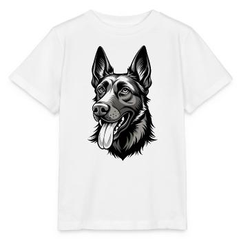 Belgischer Malinois-Hundekopf - Stanley/Stella Kinder T-Shirt MINI CREATOR  - Weiß - Vorne - Maike (125cm)