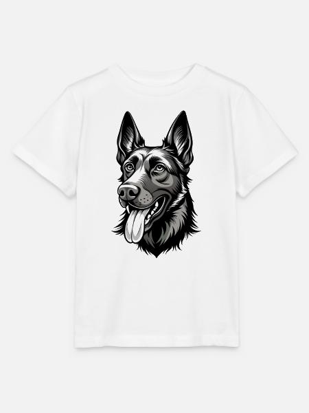 Belgischer Malinois-Hundekopf - Stanley/Stella Kinder T-Shirt MINI CREATOR  - Weiß