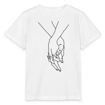mains couple - T-shirt bio MINI CREATOR Stanley/Stella Enfant - blanc - Devant - Maike (125cm)