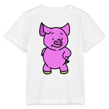 schweinchen - Stanley/Stella Kinder T-Shirt MINI CREATOR  - Weiß - Vorne - Maike (125cm)
