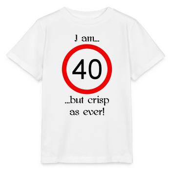 40 years but crisp script black - Stanley/Stella MINI CREATOR Kids’ T-Shirt - white - Front - Maike (125cm)