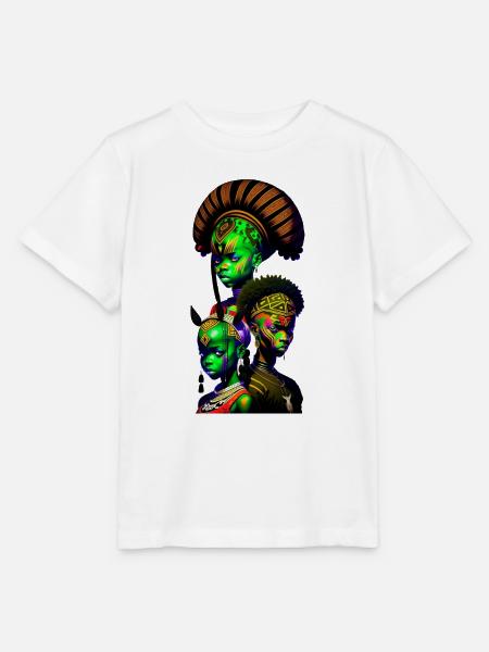 Bemalte afrikanische Gesichter - Stanley/Stella Kinder T-Shirt MINI CREATOR - Weiß