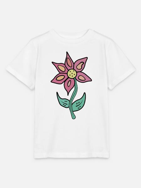 Karikatur-Blume - Stanley/Stella Kinder T-Shirt MINI CREATOR - Weiß