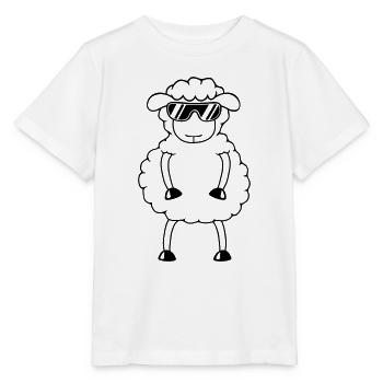 Sheep Sunglasses Party Sheep Lamb Cute Cool - Stanley/Stella MINI CREATOR Kids’ T-Shirt - white - Front - Maike (125cm)