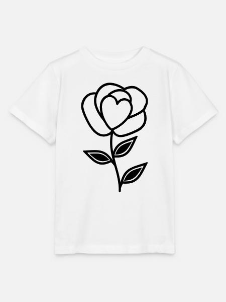 Rosa Blume - Stanley/Stella Kinder T-Shirt MINI CREATOR  - Weiß