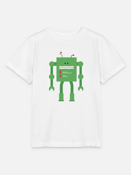 Roboter grün - Stanley/Stella Kinder T-Shirt MINI CREATOR  - Weiß