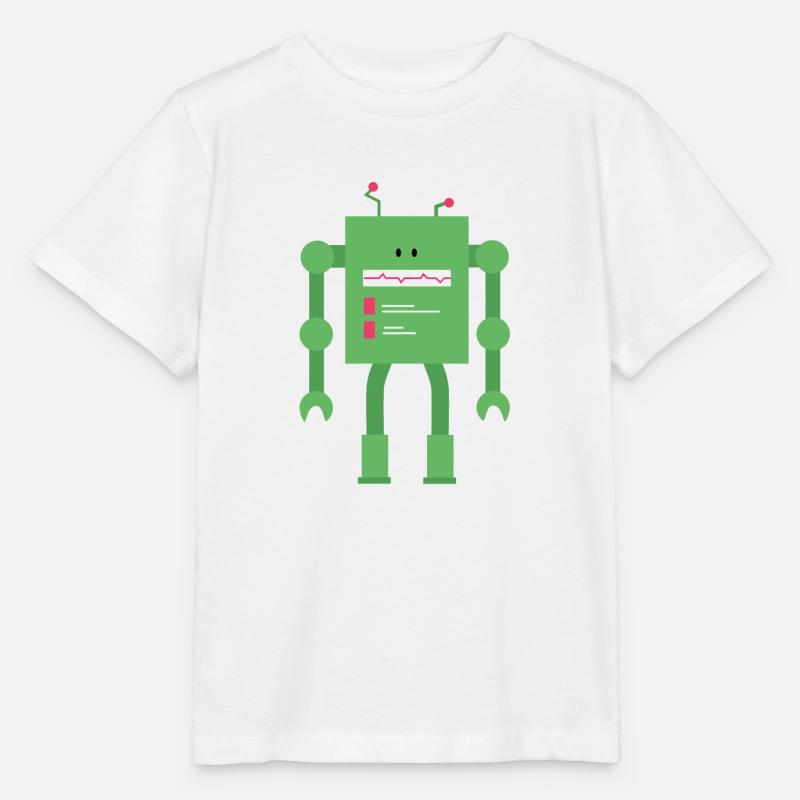 Roboter grün - Stanley/Stella Kinder T-Shirt MINI CREATOR  - Weiß