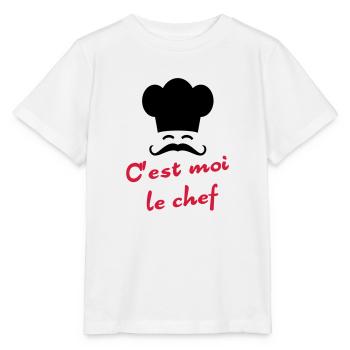 C'est moi le chef - T-shirt bio MINI CREATOR Stanley/Stella Enfant - blanc - Devant - Maike (125cm)