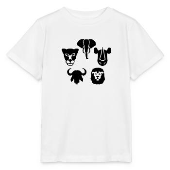 Afrika Tiere Big Five - Stanley/Stella Kinder T-Shirt MINI CREATOR  - Weiß - Vorne - Maike (125cm)