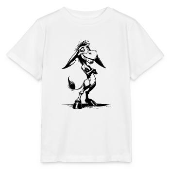Esel Karikatur Grinsendes Langohr - Stanley/Stella Kinder T-Shirt MINI CREATOR  - Weiß - Vorne - Maike (125cm)