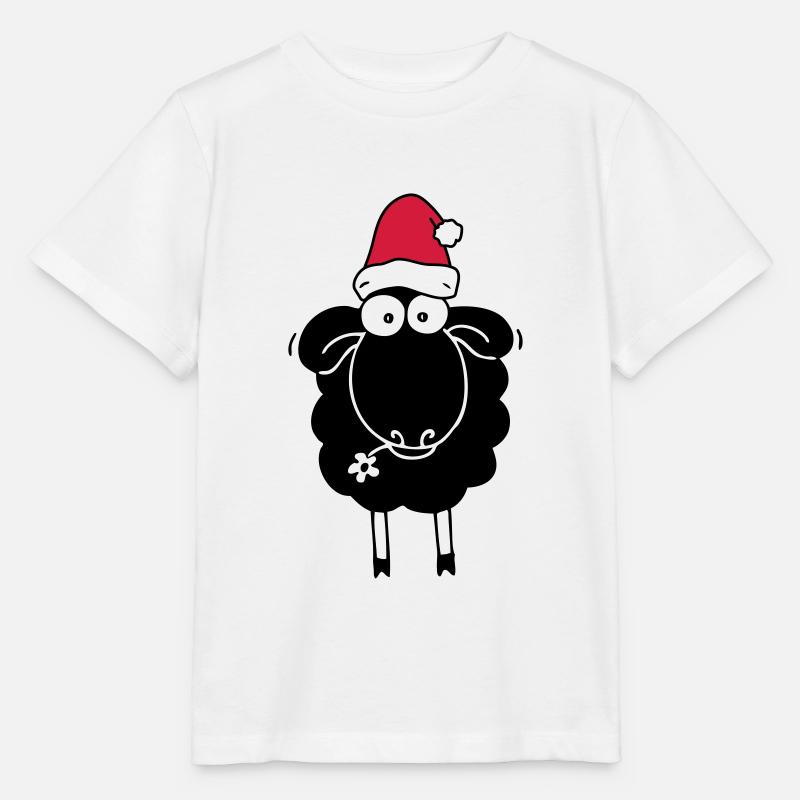 Schwarzes Schaf mit Weihnachtsmütze - Stanley/Stella Kinder T-Shirt MINI CREATOR - Weiß