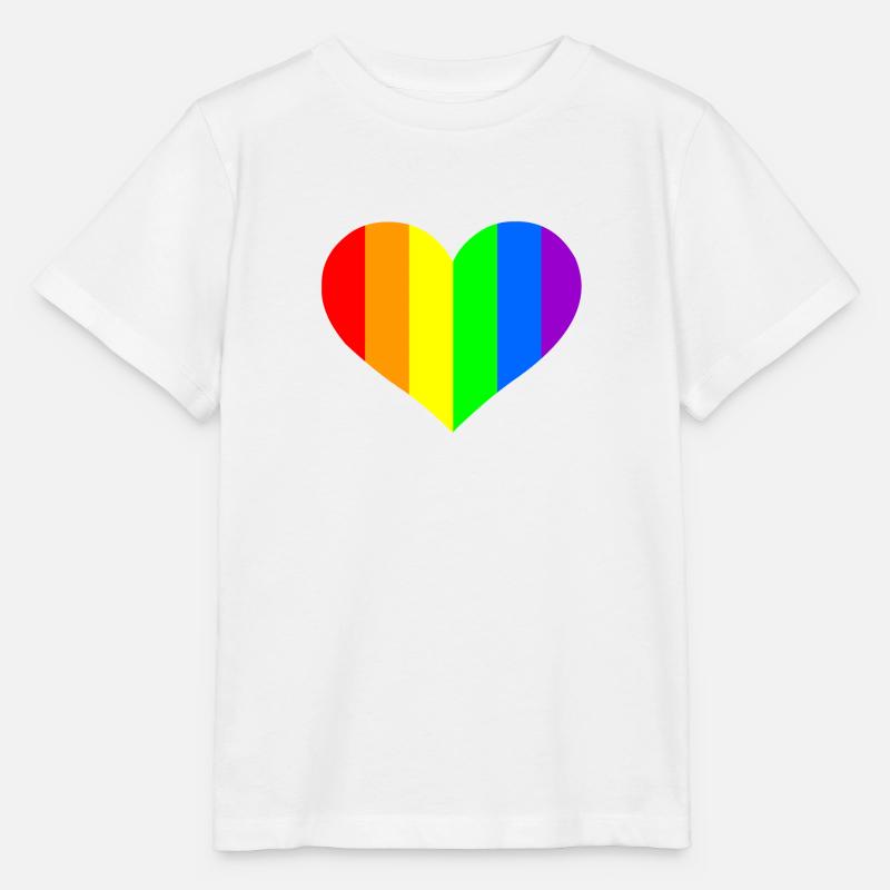 Regenbogen Herz - Stanley/Stella Kinder T-Shirt MINI CREATOR  - Weiß
