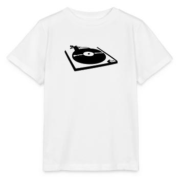 DJ, record player, vinyl - T-shirt bio MINI CREATOR Stanley/Stella Enfant - blanc - Devant - Maike (125cm)