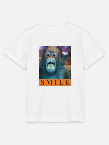 Monkey Smile Orang Utan Grafik - Stanley/Stella Kinder T-Shirt MINI CREATOR  - Weiß