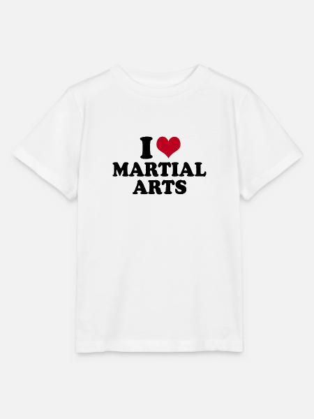 I Love Martial Arts - Stanley/Stella Kinder T-Shirt MINI CREATOR - Weiß