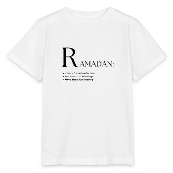 Design des Ramadan-Wörterbuch-Textstils - Stanley/Stella Kinder T-Shirt MINI CREATOR  - Weiß - Vorne - Maike (125cm)