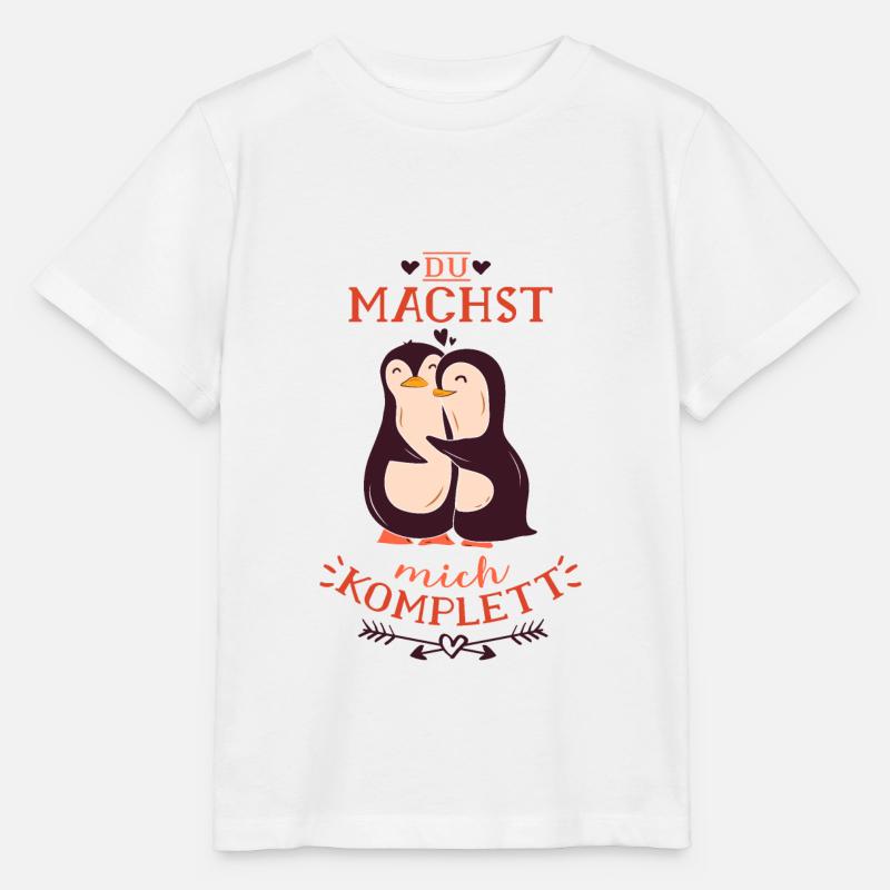 Du machst mich komplett mein Pinguin - Stanley/Stella Kinder T-Shirt MINI CREATOR  - Weiß