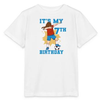 It's My 7th Birthday Girl Soccer - Stanley/Stella MINI CREATOR Kids’ T-Shirt - white - Front - Maike (125cm)