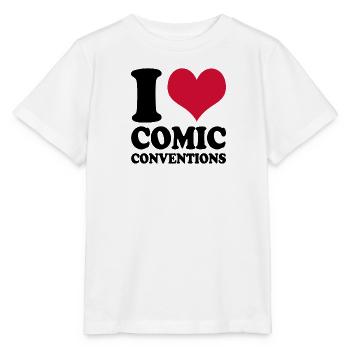 Foire de la bande dessinée J’aime les conventions de bande dessinée - T-shirt bio MINI CREATOR Stanley/Stella Enfant - blanc - Devant - Maike (125cm)