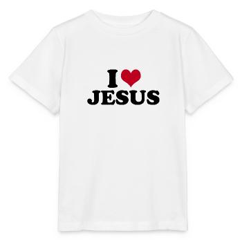 I Love Jesus - Stanley/Stella Kinder T-Shirt MINI CREATOR  - Weiß - Vorne - Maike (125cm)