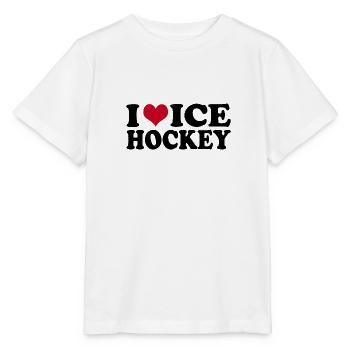 I Love Ice Hockey Eishockey - Stanley/Stella Kinder T-Shirt MINI CREATOR  - Weiß - Vorne - Maike (125cm)