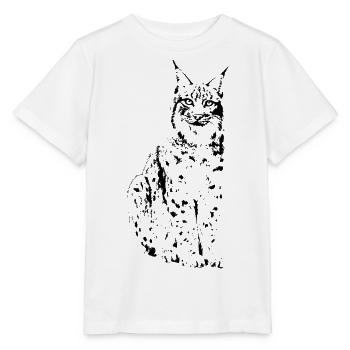lynx cougar lion wildcat bobcat cat wild hunter - Stanley/Stella MINI CREATOR Kids’ T-Shirt - white - Front - Maike (125cm)