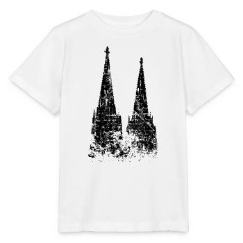 Kölner Dom aus Köln (Vintage/Schwarz) - Stanley/Stella Kinder T-Shirt MINI CREATOR  - Weiß - Vorne - Maike (125cm)