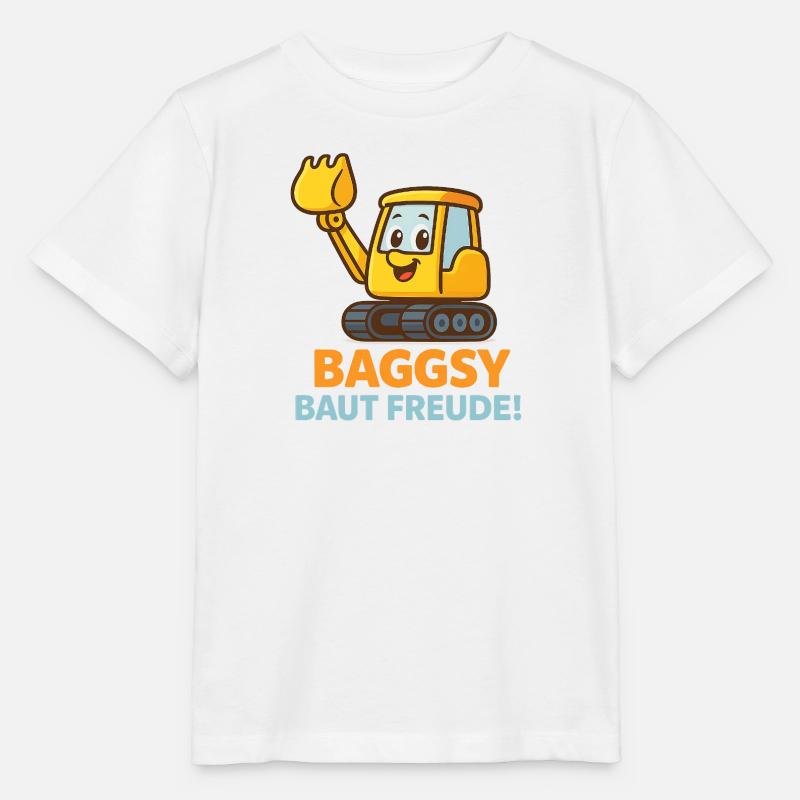 Bagger Mit Freundlichem Gesicht - Stanley/Stella Kinder T-Shirt MINI CREATOR  - Weiß