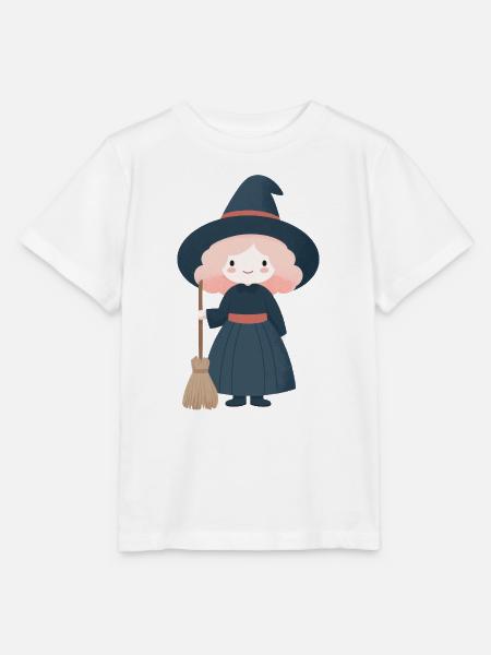 Halloween-Hexe, im Kinderstil - Stanley/Stella Kinder T-Shirt MINI CREATOR  - Weiß