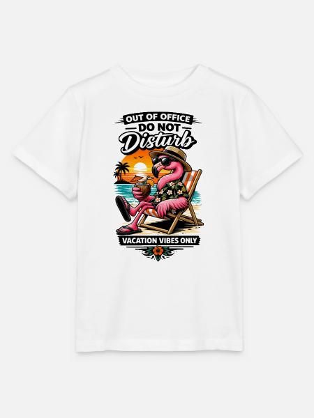 Disturb Vacation Flamingo Vibes - Stanley/Stella Kinder T-Shirt MINI CREATOR - Weiß