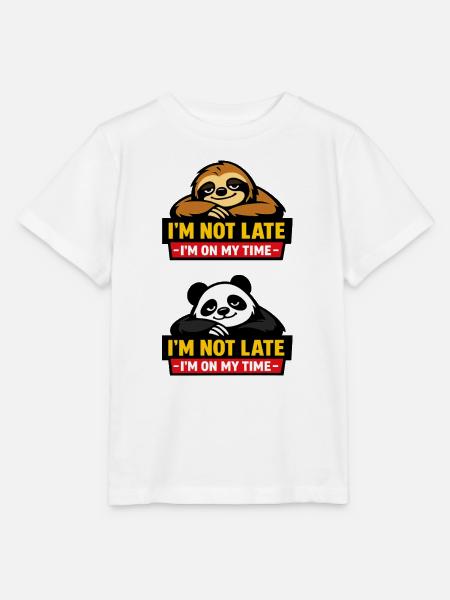 Nicht zu spät – Sloth Zeitgefühl - Stanley/Stella Kinder T-Shirt MINI CREATOR - Weiß