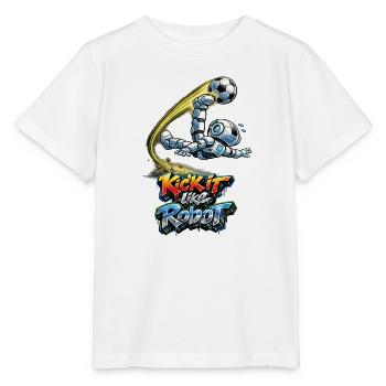 Soccer robot makes overhead kicks - Stanley/Stella MINI CREATOR Kids’ T-Shirt - white - Front - Maike (125cm)