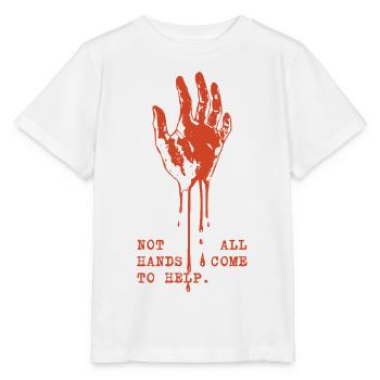 Rote Tropfende Hand Protest - Stanley/Stella Kinder T-Shirt MINI CREATOR  - Weiß - Vorne - Maike (125cm)