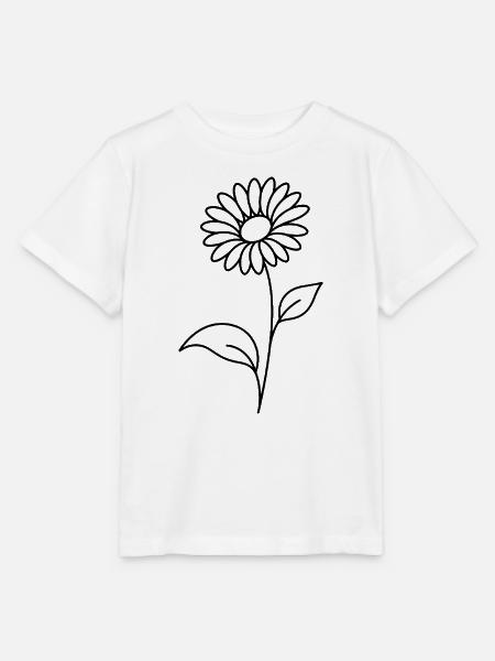 Botanische Blume mit feinen Blättern - Stanley/Stella Kinder T-Shirt MINI CREATOR - Weiß