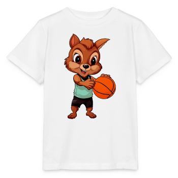 Basketballer Eichhörnchen - Stanley/Stella Kinder T-Shirt MINI CREATOR  - Weiß - Vorne - Maike (125cm)