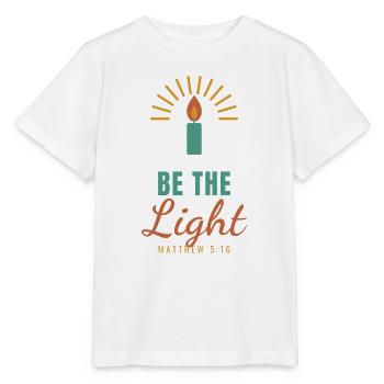 Be The Light – Matthew 5:16 Christian - Stanley/Stella Kinder T-Shirt MINI CREATOR  - Weiß - Vorne - Maike (125cm)