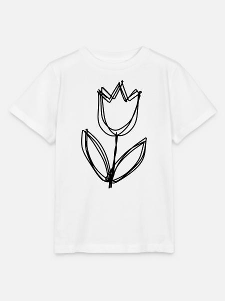Tulpe handgezeichnet - Stanley/Stella Kinder T-Shirt MINI CREATOR - Weiß