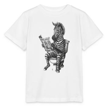 Zebra auf Toilette - Stanley/Stella Kinder T-Shirt MINI CREATOR  - Weiß - Vorne - Maike (125cm)