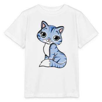 Katze Kätzchen Mietze Mietzekatze Tier - Stanley/Stella Kinder T-Shirt MINI CREATOR  - Weiß - Vorne - Maike (125cm)