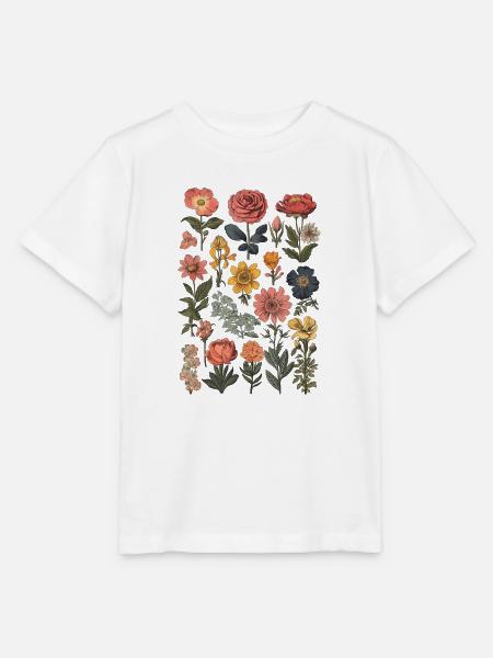 Wild Flower Botanical Floral Summer Flowers - Stanley/Stella Kinder T-Shirt MINI CREATOR - Weiß