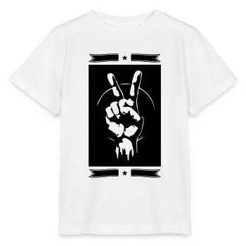 Peace Hand Sign Peace - Stanley/Stella MINI CREATOR Kids’ T-Shirt - white - Front - Maike (125cm)
